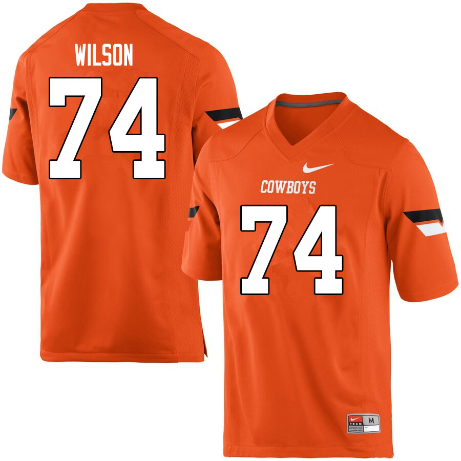 Men #74 Preston Wilson Oklahoma State Cowboys College Football Jerseys Sale-Orange